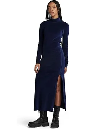 G-Star RAW Damen Velvet Slit Kleid, , XL