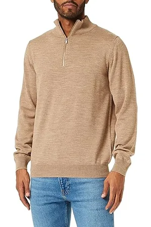 Seidensticker Herren Merino Pullover mit Reissverschluss - Pullover mit geradem Schnitt - Bügelleicht - Umlegekragen- Langarm - 100% Baumwolle