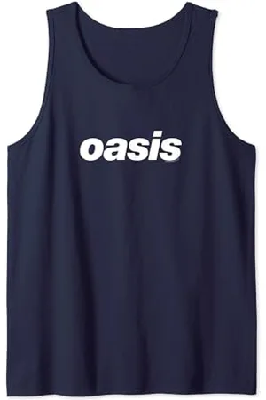 Oasis – White Logo On Navy Tank Top