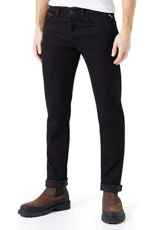 Replay Herren Jeans Grover Straight-Fit, (Schwarz), 33W / 34L