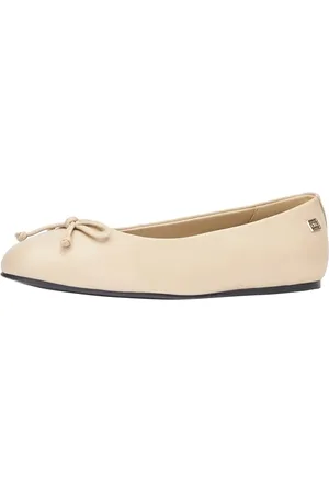 Tommy Hilfiger Damen Ballerinas Essential Leather Ballerina Elegant, Beige (White Clay), 37 EU
