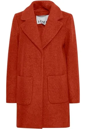 Ichi IHSTIPA JA Damen Wintermantel Wollmantel Winterjacke Kurzmantel mit Druckknöpfen und Reverskragen, Größe:40, Farbe: