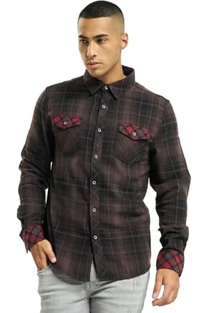 Brandit Duncan Check Shirt Long Sleeve, Farbe: Brown-blac, Größe: L