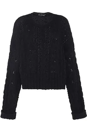 Faina Damen Vintage Fried Dough Twists Rundhals Strickpullover Größe M/L