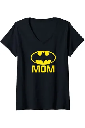 Batman Bat Mom Bat Mama T-Shirt mit V-Ausschnitt