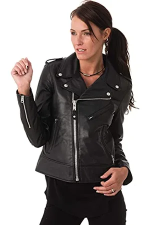 Schott NYC Damen Lederjacke LCW1601D, schwarz, Gr.40 (L)