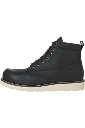 JACK & JONES Herren Jfwtoronto Leather Boot Styd Ln, Black, 46 EU