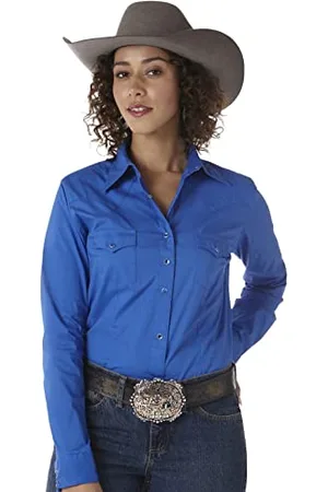 Wrangler Damen Western Two Pocket Snap Shirt Bluse, , XX-Large