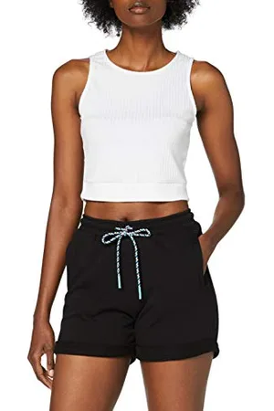 Urban classics Damen TB3454-Ladies Beach Terry Shorts, Black, S
