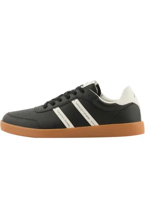 Armani Exchange Herren Berlin, Double Stripes Logo Sneaker, Black+ Off White, 39 EU