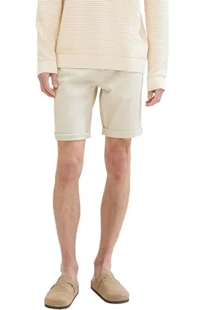 TOM TAILOR Herren Slim Fit Chino Shorts, white sand, 36