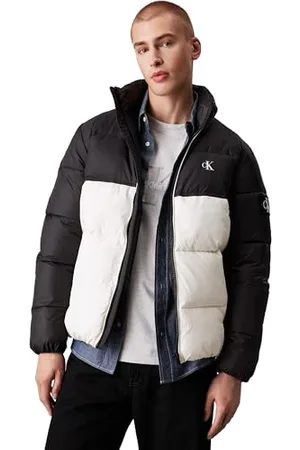 Calvin Klein Jeans Herren NON DOWN BLOCKING PUFFER J30J325584, White (Ivory / CK Black), XL