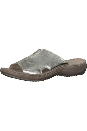 Marco Tozzi Damen Pantoletten aus Leder mit dicker Sohle, Beige , 39 EU