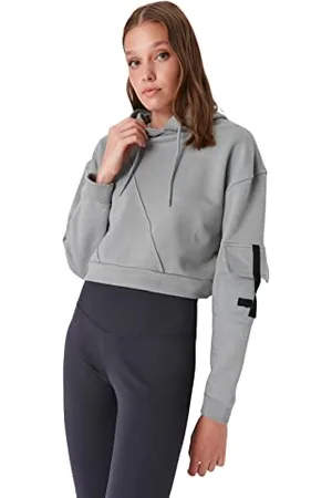 Trendyol Damen Plain Regular Hoodie Sweatshirt, , L EU