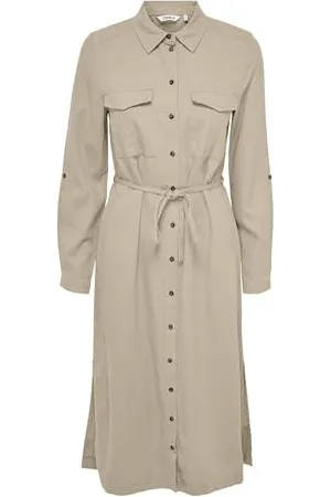ONLY Damen Onlcaro Ls Linen Bl L Shirt Dress Cc Pnt, , S