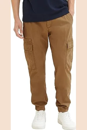 TOM TAILOR Herren 1037550 Regular Fit Cargo Hose aus Baumwolle, 15078-Otter Brown, L