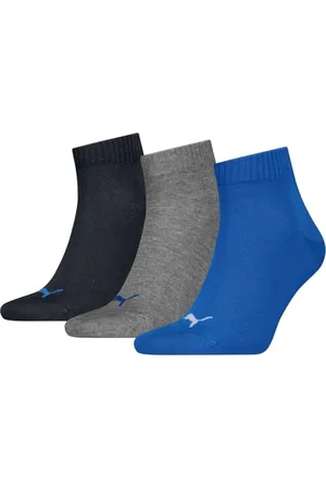 PUMA Unisex Quarter Sock, Blue/Grey Melange, 39/42 (3er Pack)