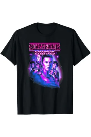 Stranger Things Neon Retro Group Logo T-Shirt