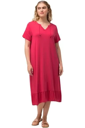 Ulla Popken Damen Jersey-Midikleid Kleid, , 46-48