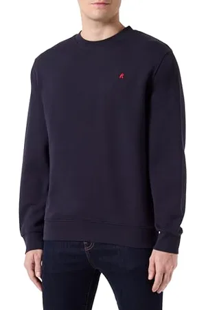 Replay Herren Sweatshirt ohne Kapuze, Blau (Night Blue 067), S