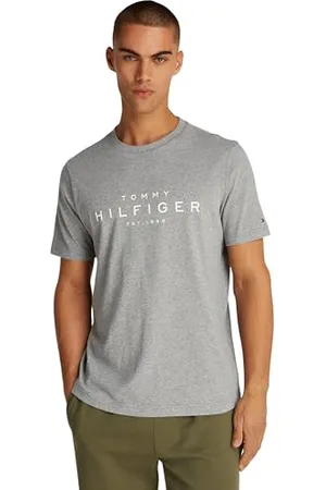 Tommy Hilfiger Herren T-Shirt Kurzarm Big Regular Fit, Grau (Medium Grey Heather), 3XL
