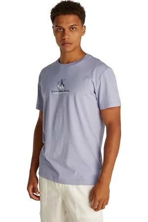 Calvin Klein Herren T-Shirt Kurzarm Shadow Logo Tee Regular Fit, Violett (Aleutian), XS