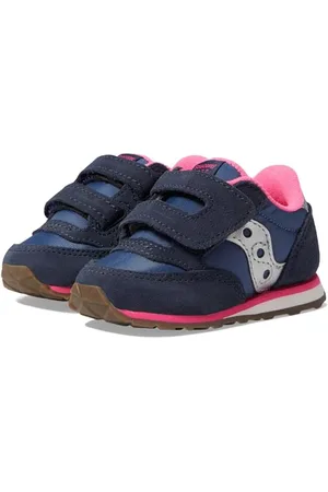 Saucony Originals Baby Jazz HL Sneaker, Navy/Silver/Pink, 28 EU