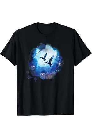 Avatar : The Way of Water Banshee Na’vi Night Flight T-Shirt - Unisex, , Klein, Kurzarm, Klassische Passform, Wasserfarben-Design