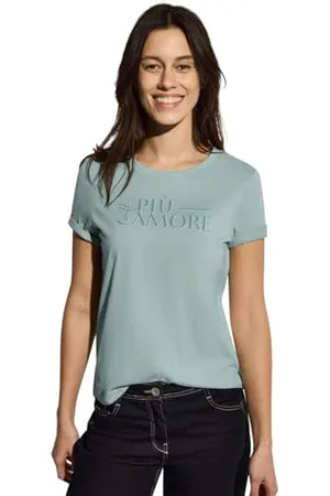 CECIL Damen B322930 T-Shirt mit Wording, , L
