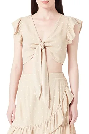VERO MODA Damen Vmmymilo Sl Crop Tie WVN Ga Top, , S EU