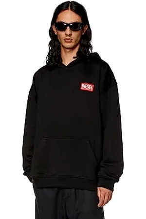 Diesel _S-NLABEL-Hood-L1 FEL_Sweatshirt_Schwarz_L