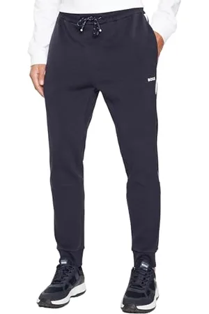 HUGO BOSS Herren Hadiko 1 Jogginghose aus Baumwoll-Mix mit Seitenstreifen Dunkelblau402 M