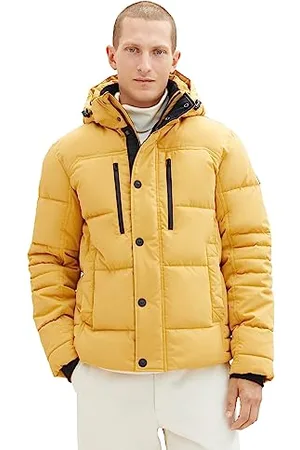 TOM TAILOR Herren 1037346 Winterjacke mit Abnehmbarer Kapuze, 10533-golden Fall, XXL