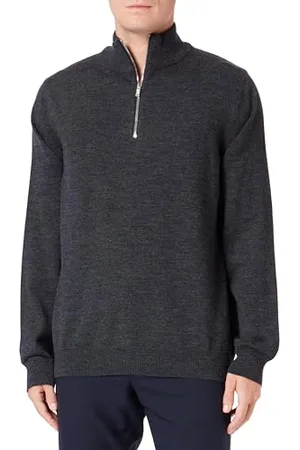 Seidensticker Herren Merino Pullover mit Reissverschluss - Pullover mit geradem Schnitt - Bügelleicht - Umlegekragen- Langarm - 100% Baumwolle