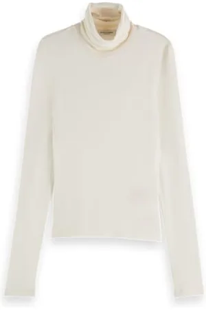Scotch&Soda Damen Core Roll Up Neck Long Sleeve T-Shirt, , XS EU