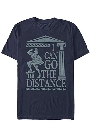 Disney Unisex Hercules Distance Gains Organic Short Sleeve T-shirt, Navy Blue, XXL
