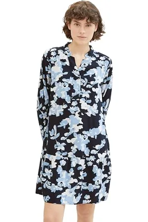 TOM TAILOR Damen Kleid mit Muster & Volant, , 34