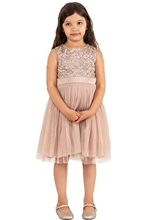 Maya Deluxe Mädchen^Mädchen Paillettenverziertes Hochzeit und Geburtstag Festlich mit Bandschleife Brautjungfernkleid Kleid, , 11 Years