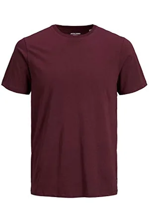 JACK & JONES Herren JJEORGANIC Basic Tee SS O-Neck NOOS T-Shirt, Rot (Port Royale Detail: Slim), L