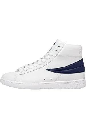 Fila Herren HIGHFLYER L mid Sneaker, White-Medieval Blue, 40 EU Schmal