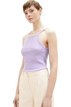 TOM TAILOR Damen 1035368 Tanktop mit Rippstruktur, 31042-Lilac Vibe, L