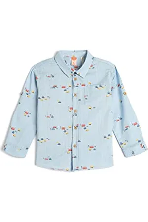 Koton Babyboy Shirt Long Sleeve Cotton Car Printed Pocket Detail