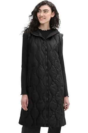 TOM TAILOR Damen 1042100 Longstyle Puffer Weste, 14482-Deep Black, S