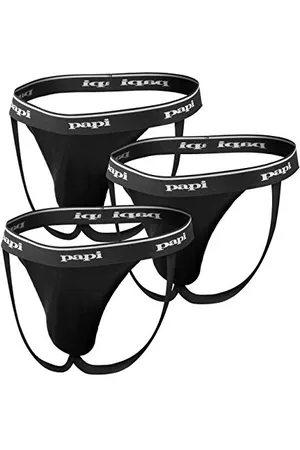 Papi Herren Premium Cheeky Butt-flaunting Cotton Jock Strap, of Underwear, 3er Pack, , L EU