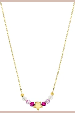 Prinzessin Lillifee Collier Edelstahl Mädchen Kinder Halsschmuck, mit Schmuckstein synth., 35+3 cm, , Stern, Kommt in Schmuck Geschenk Box, 2035300