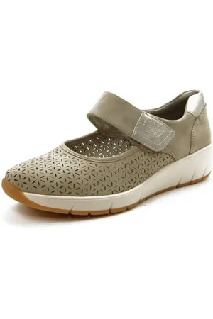 Jana Damen Halbschuhe mit Klettverschluss Vegan, Braun , 38 EU