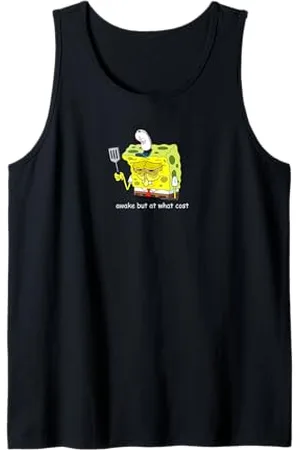 Spongebob Awake But At What Cost Meme Cartoon Tank Top