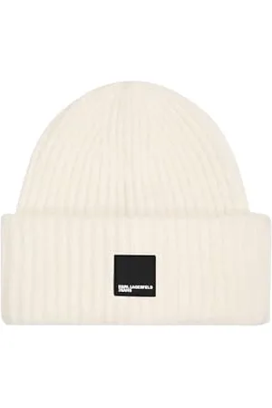 Karl Lagerfeld Damen, Box Logo Beanie, Weiss, Einheitsgrösse