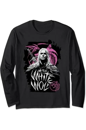 The Witcher Geralt Splash White Wolf Fan-Memorabilien Langarmshirt