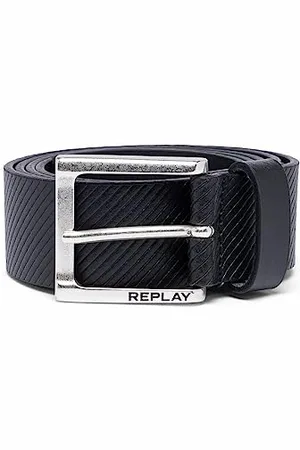 Replay Herren Gürtel aus Leder, (Schwarz), 85